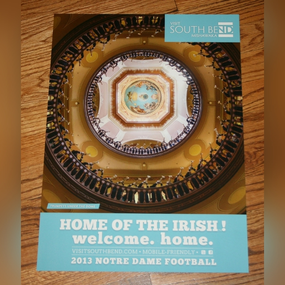 Notre Dame Irish Band Poster Trumpets Under The Golden Dome 2013 Football Season